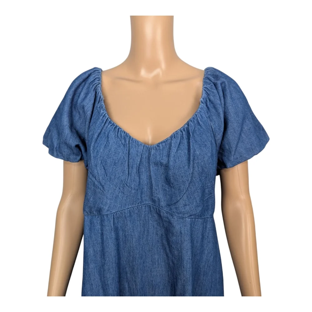 Old Navy Flutter-Sleeve Mini Swing Denim Dress L - Picture 3 of 7